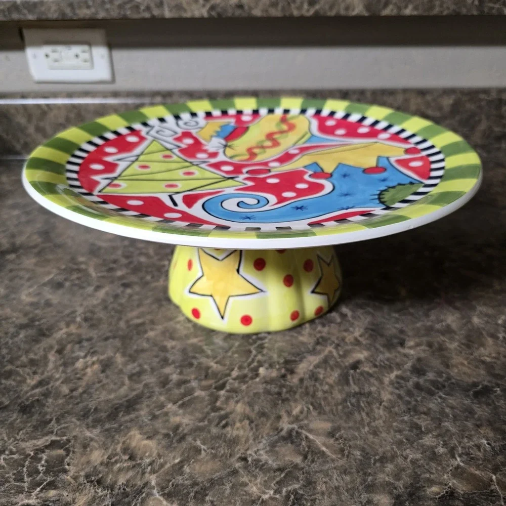 Vicki Carroll Designs Magnolia Lane Christmas Cake Stand – 13